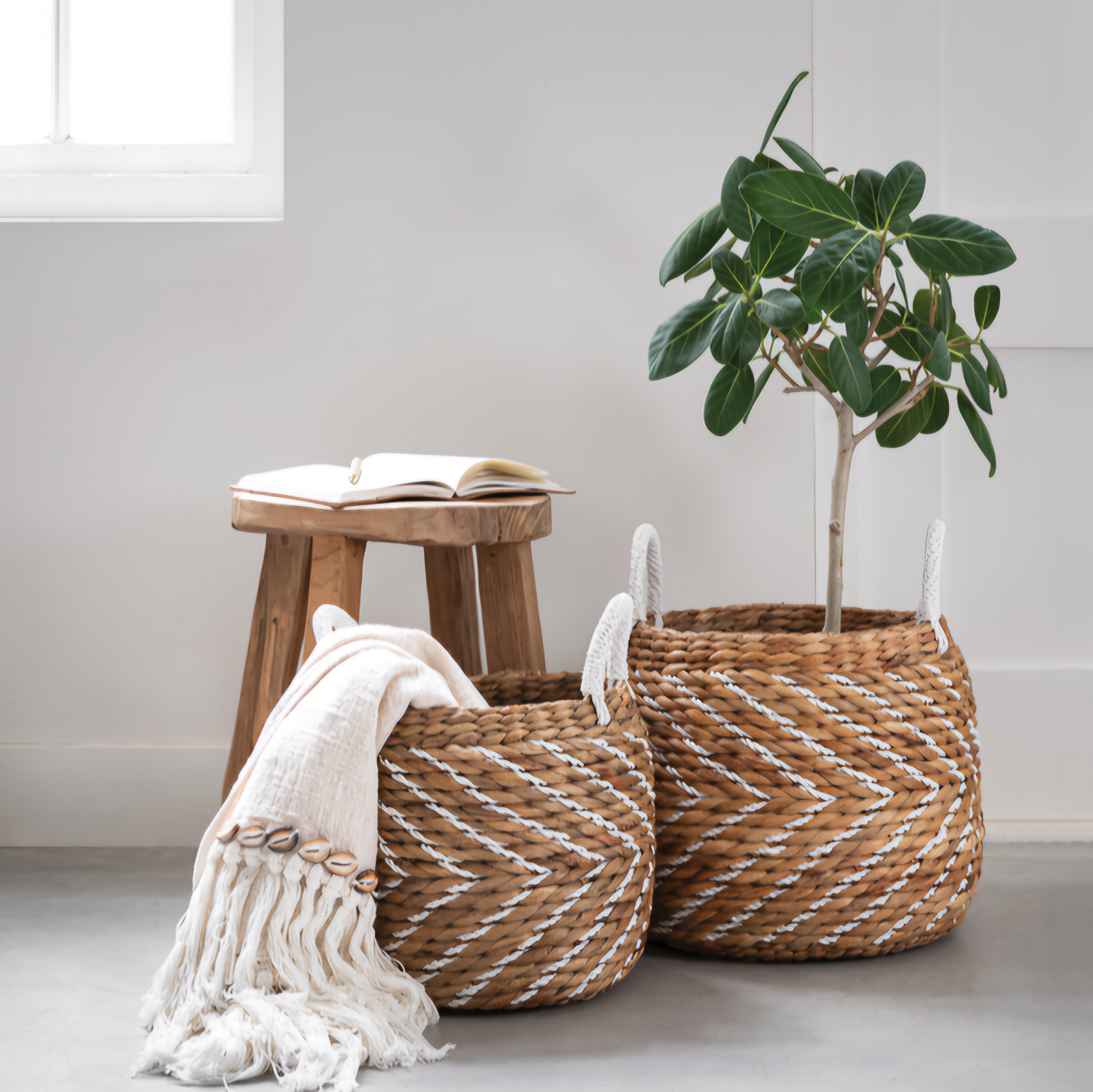 Must Living Carlos Manden abaca - Set van 2 - Mand - MUST Living - livinglovely.nl