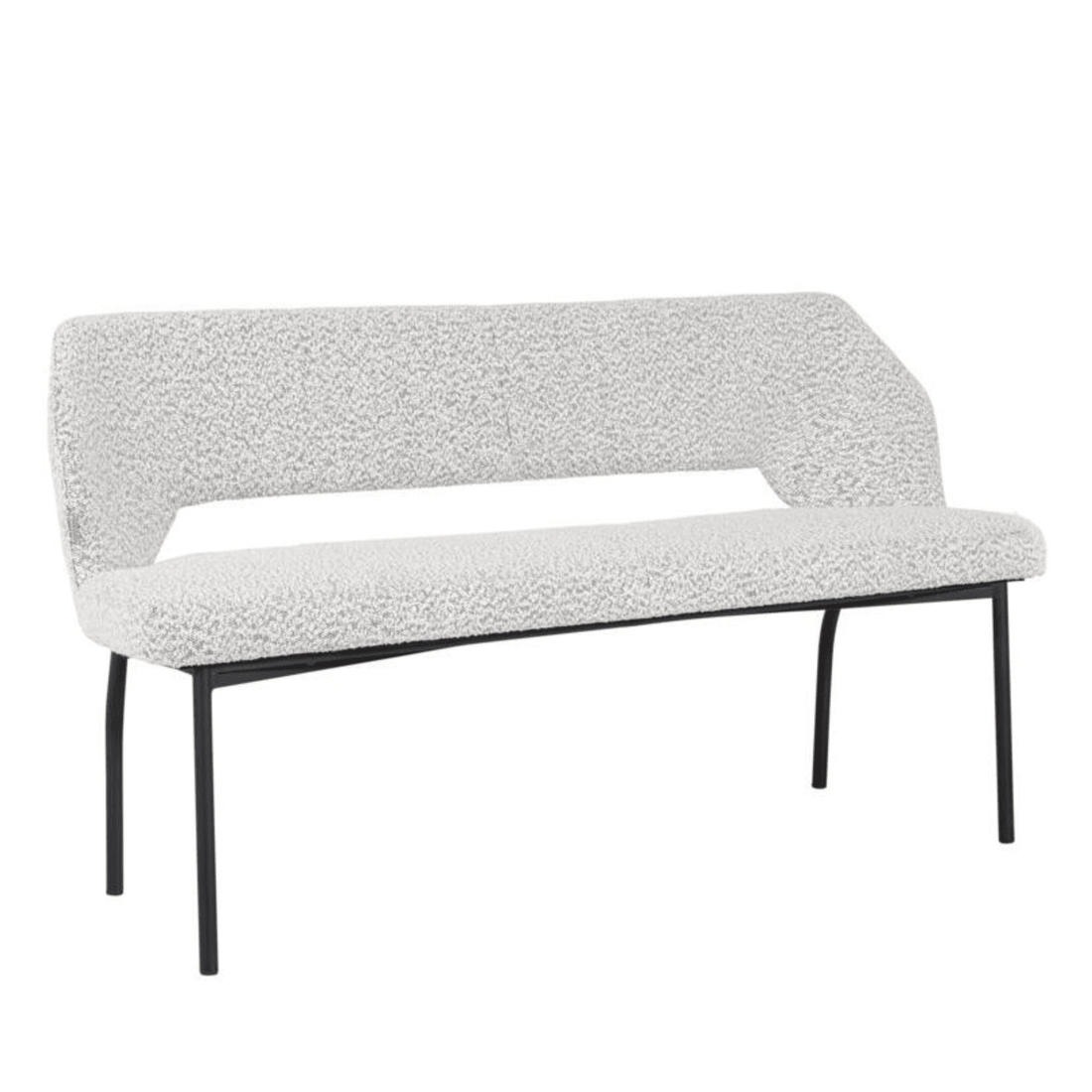 Must Living Eetkamerbank Bloom Bouclé Lichtgrijs 150cm - Eetkamerbank - MUST Living - livinglovely.nl