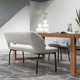 Must Living Eetkamerbank Bloom Bouclé Lichtgrijs 190cm - Eetkamerbank - MUST Living - livinglovely.nl