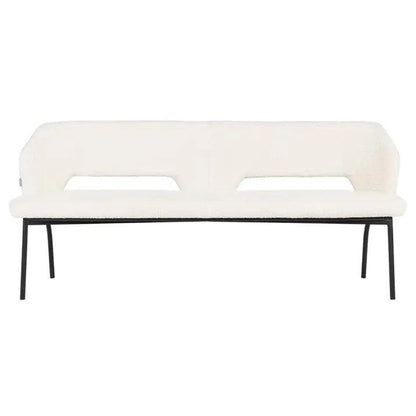 Must Living Eetkamerbank Bloom Bouclé Naturel 150cm - Eetkamerbank - MUST Living - livinglovely.nl