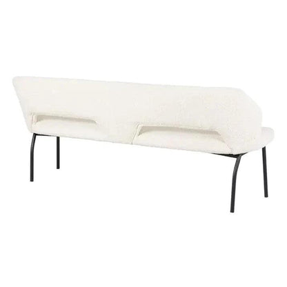 Must Living Eetkamerbank Bloom Bouclé Naturel 190cm - Eetkamerbank - MUST Living - livinglovely.nl