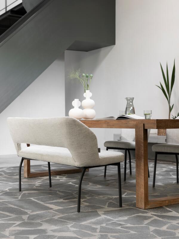 Must Living Eetkamerbank Bloom Polaris Naturel 190cm - Eetkamerbank - MUST Living - livinglovely.nl