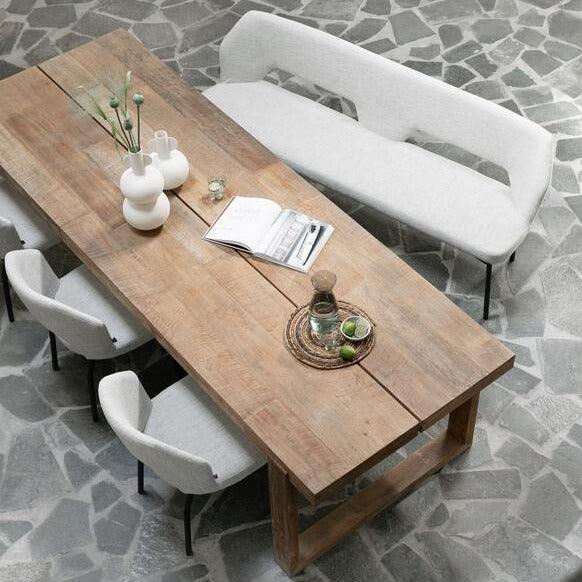 Must Living Eetkamerbank Bloom Polaris Naturel 190cm - Eetkamerbank - MUST Living - livinglovely.nl