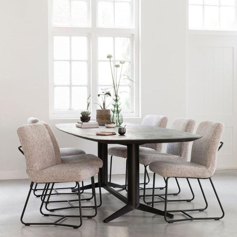 Must Living Eetkamerstoel Zola Glossy Sand - Eetkamerstoel - MUST Living - livinglovely.nl