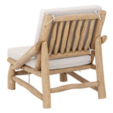 Blue Marlin fauteuil van MUST Living schuin van achteren, met zicht op de rugleuning