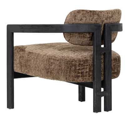 Must Living fauteuil Kelly Luxor Hazelnoot Zwart - Fauteuil - MUST Living - livinglovely.nl