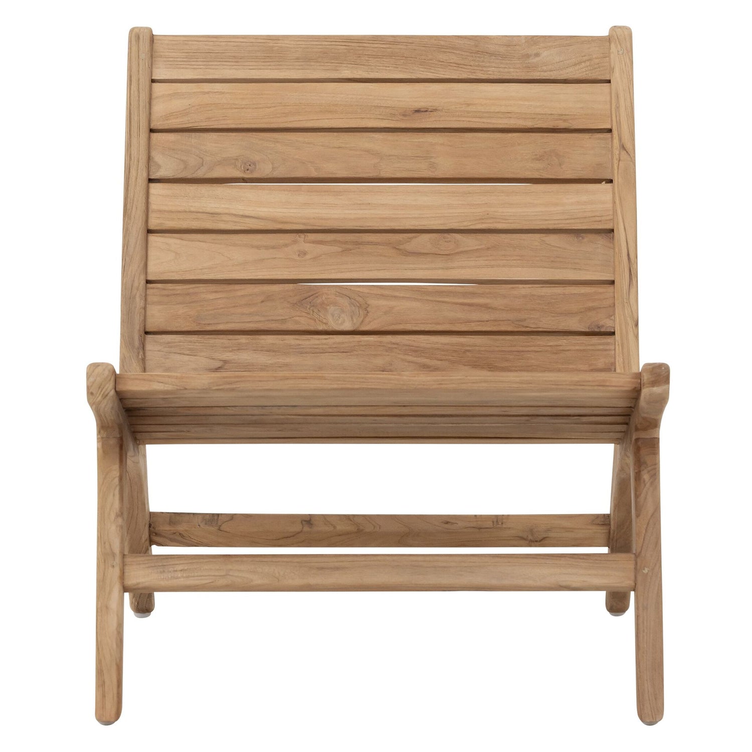 Fauteuil Lily van MUST Living, loungestoel van rustiek teakhout met open frame