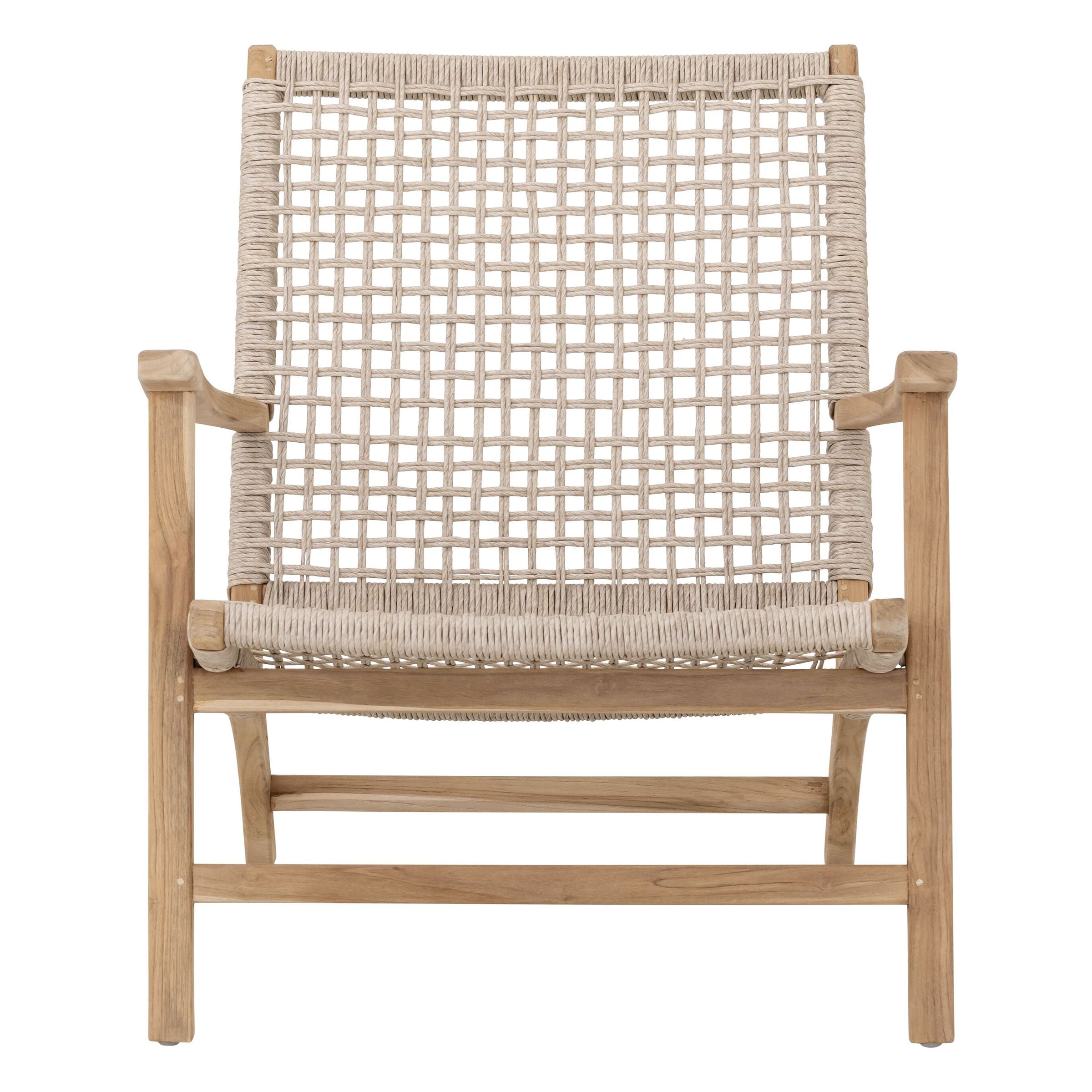 Fauteuil William High Back van MUST Living, loungestoel van teakhout met hoge gevlochten rug