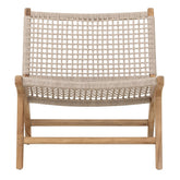 Fauteuil Winston van MUST Living, lage loungestoel van teakhout met gevlochten zitting