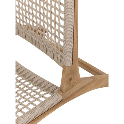 Detail van het gevlochten synthetisch touw op de Winston fauteuil van MUST Living