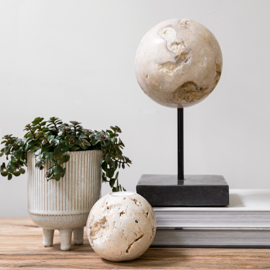 Object Ball Cheese Stone Marmer Creme/Zwart