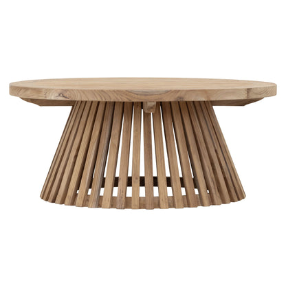 Salontafel Lily Large van MUST Living, ronde tafel van rustiek teakhout van 75 centimeter
