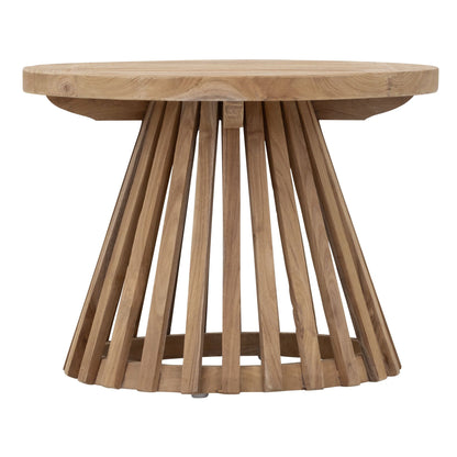 Salontafel Lily Small van MUST Living, ronde tafel van rustiek teakhout van 50 centimeter