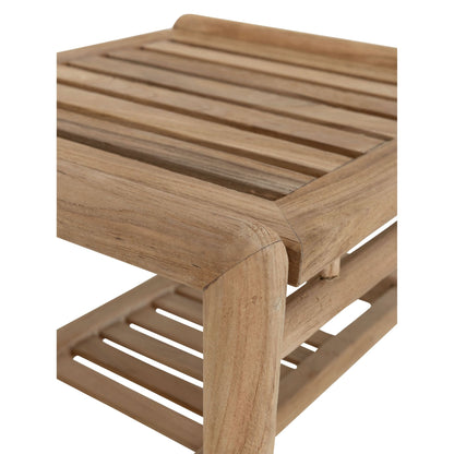Ray salontafel van MUST Living schuin van boven, met zicht op het houten blad