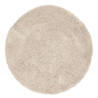 Vloerkleed Celeste Rond van MUST Living in beige, groot hoogpolig kleed van 250 centimeter doorsnede