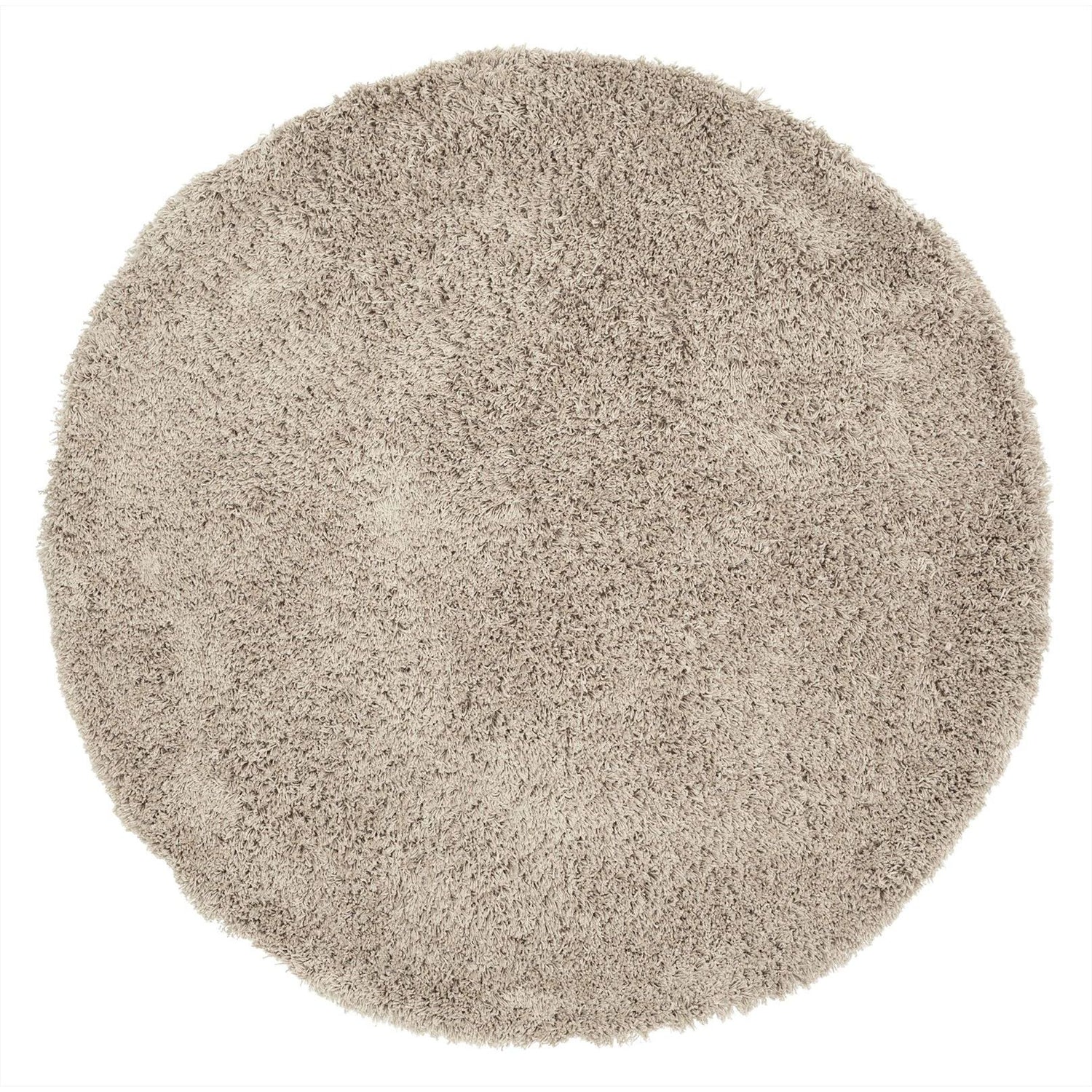 Vloerkleed Celeste Rond van MUST Living in taupe, hoogpolig kleed van 250 centimeter doorsnede