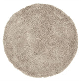 Vloerkleed Celeste Rond van MUST Living in taupe, hoogpolig kleed van 250 centimeter doorsnede