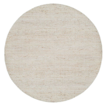 Vloerkleed Hero van MUST Living, rond gevlochten kleed in ivoor naturel van jute, wol en katoen
