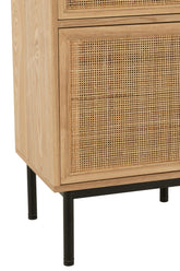 Nachtkast Vierkant Mdf/Metaal Naturel/Zwart - Nachtkastje - J-Line - livinglovely.nl