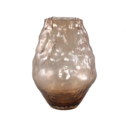 Narin Cream Irregular Shaped Glass Vase L van PTMD op witte achtergrond