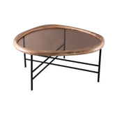 Neelix Natural Rubberwood organische salontafel M van PTMD op witte achtergrond
