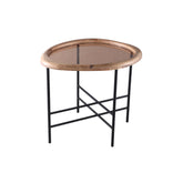 Neelix Natural Rubberwood organische salontafel S van PTMD op witte achtergrond