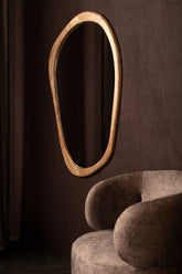 Neelix Natural rubberwood organic spiegel L PTMD - Spiegel - PTMD - livinglovely.nl