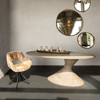 Nemo Grey mango wooden dining table oval 220cm PTMD - Eetkamertafel - PTMD - livinglovely.nl