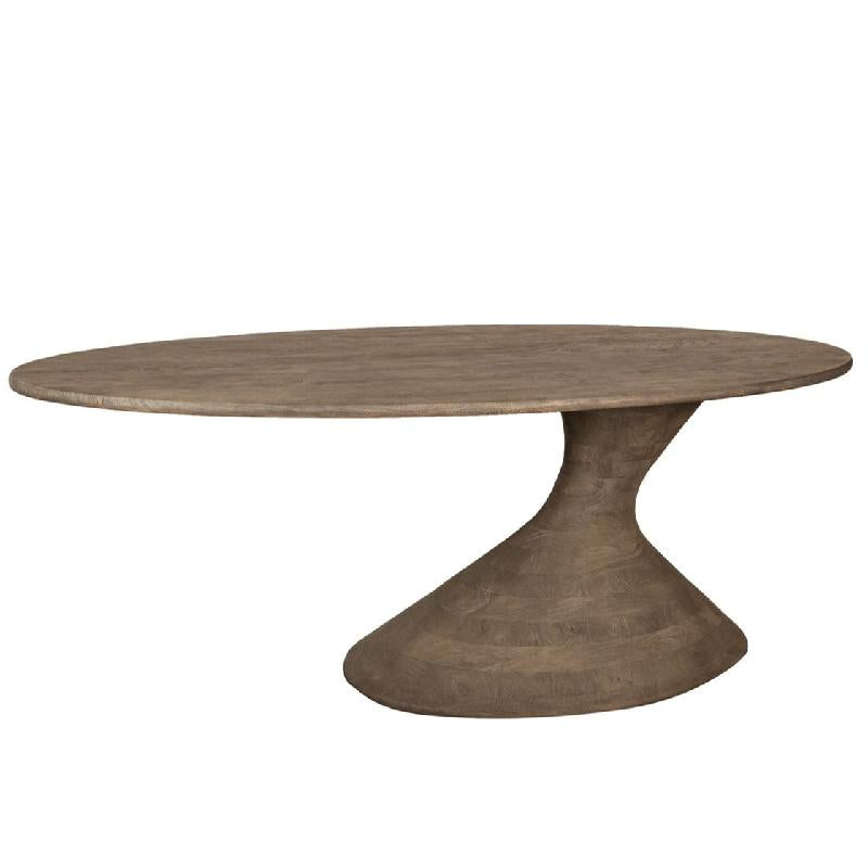 Nemo Grey mango wooden dining table oval 220cm PTMD - Eetkamertafel - PTMD - livinglovely.nl