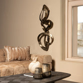 Neven Gold casted alu metaal swirl wall panel L PTMD - Wanddecoratie - PTMD - livinglovely.nl