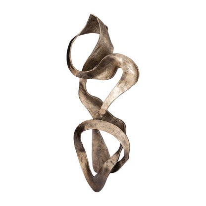 Neven Gold casted alu metaal swirl wall panel S PTMD - Wanddecoratie - PTMD - livinglovely.nl