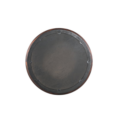 Nibbi Brown Wooden Mirror Twist Round Frame 65x5x65cm PTMD - Spiegel - PTMD - livinglovely.nl