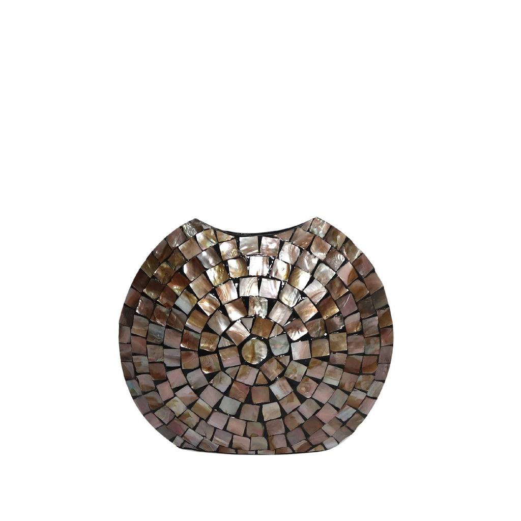 Nikael Ovale Bamboo Pot Brons Small PTMD - Vaas - PTMD - livinglovely.nl