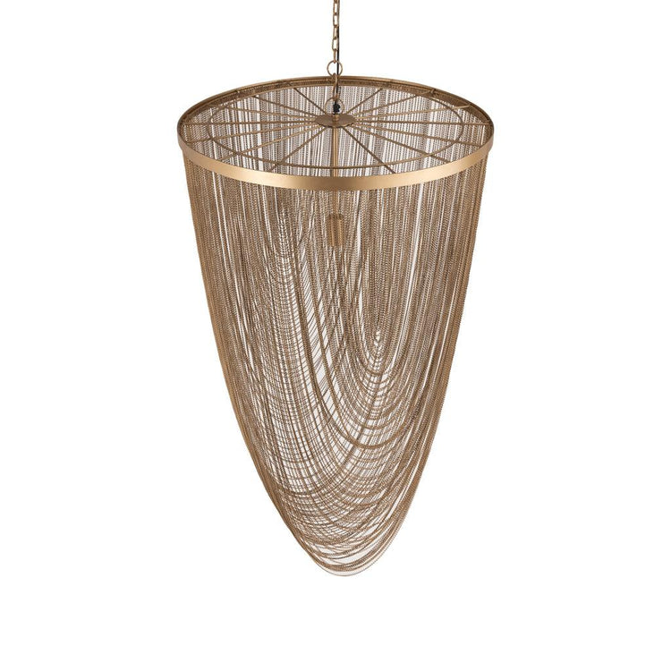 Nishan Gold iron chains round hanging lamp L , , PTMD , livinglovely.nl