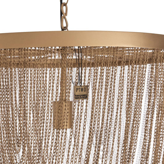 Nishan Gold iron chains round hanging lamp S , , PTMD , livinglovely.nl