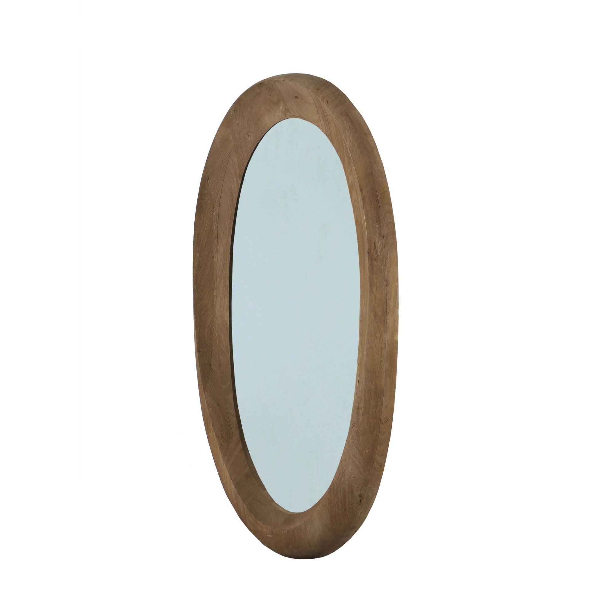 Noam Brown Mango Wood Oval Mirror 68 x 8 x 120 cm PTMD - Spiegel - PTMD - livinglovely.nl