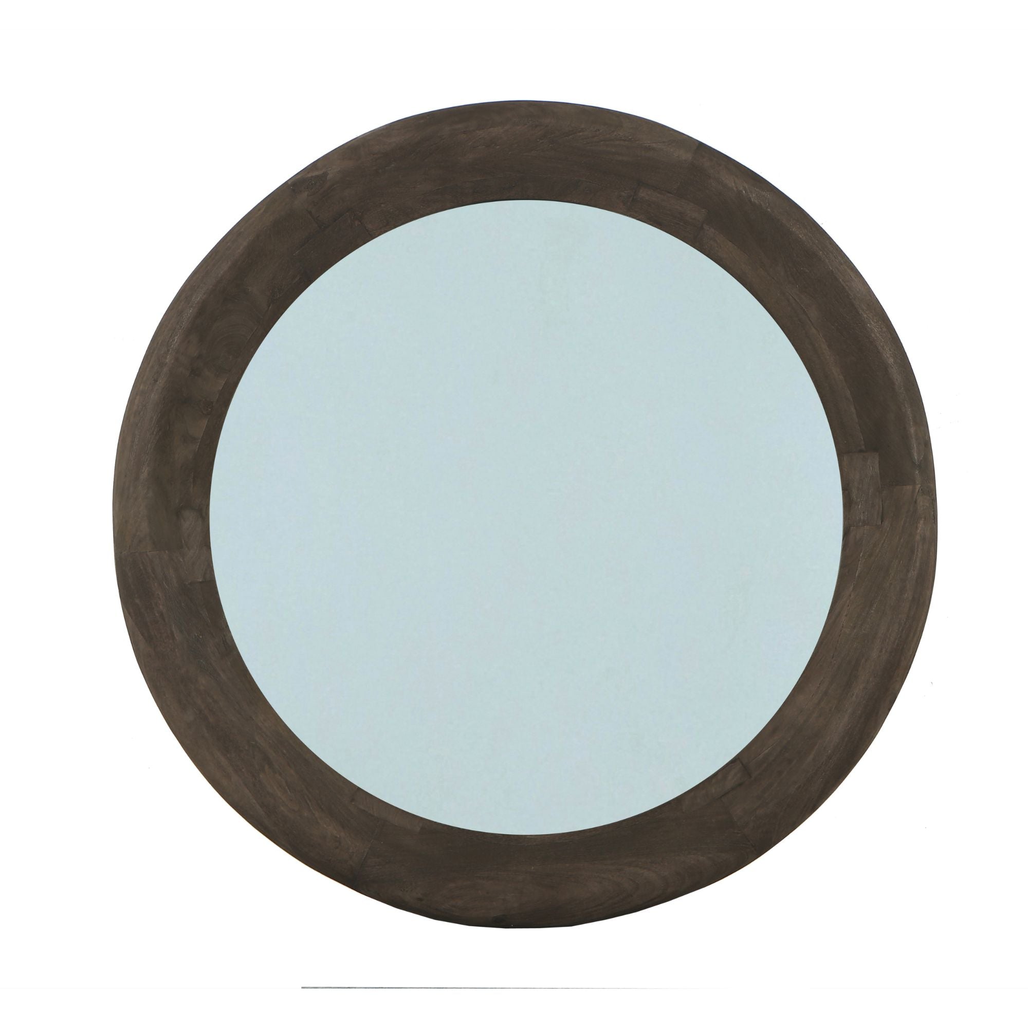 Noam Brown Mango Wood Round Mirror L Dia 90cm x 5cm PTMD - Spiegel - PTMD - livinglovely.nl