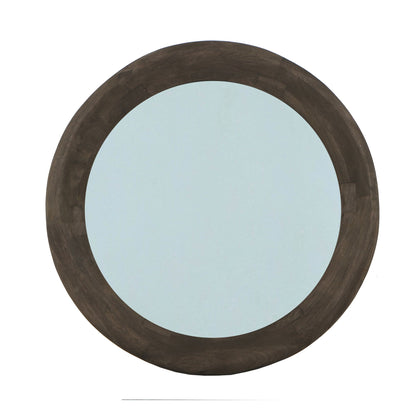 Noam Brown Mango Wood Round Mirror L Dia 90cm x 5cm PTMD - Spiegel - PTMD - livinglovely.nl