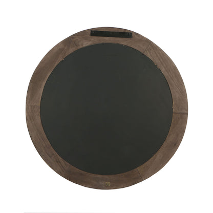 Noam Brown Mango Wood Round Mirror L Dia 90cm x 5cm PTMD - Spiegel - PTMD - livinglovely.nl