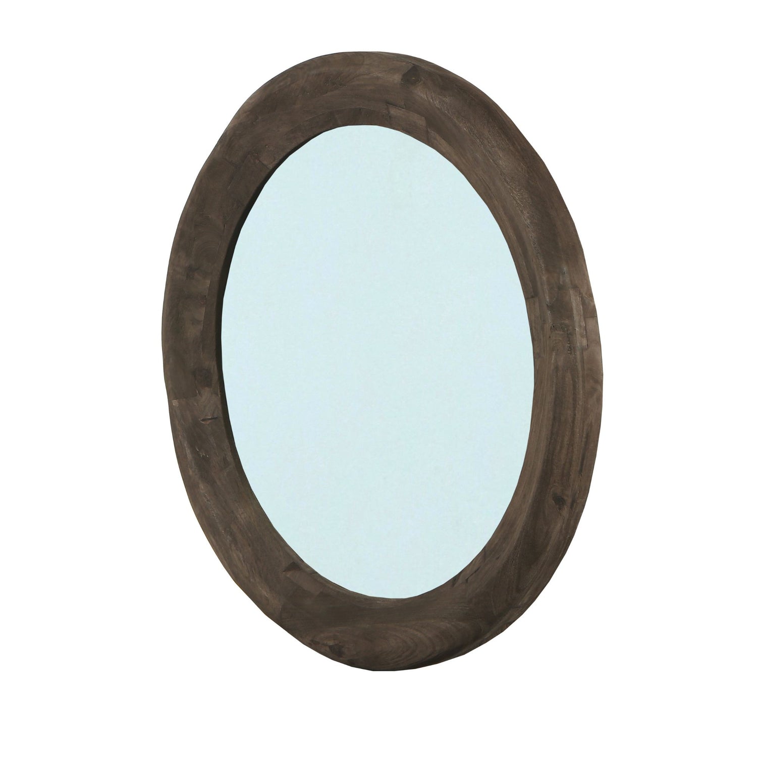Noam Brown Mango Wood Round Mirror L Dia 90cm x 5cm PTMD - Spiegel - PTMD - livinglovely.nl