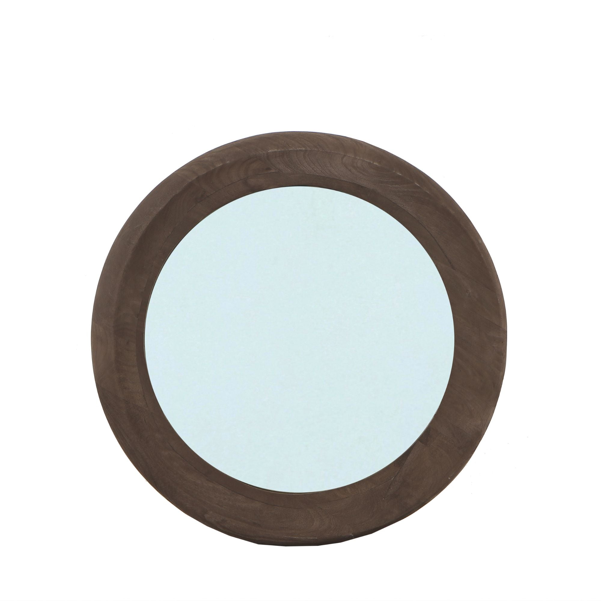 Noam Brown Mango Wood Round Mirror S Dia 70cm x 5cm PTMD - Spiegel - PTMD - livinglovely.nl