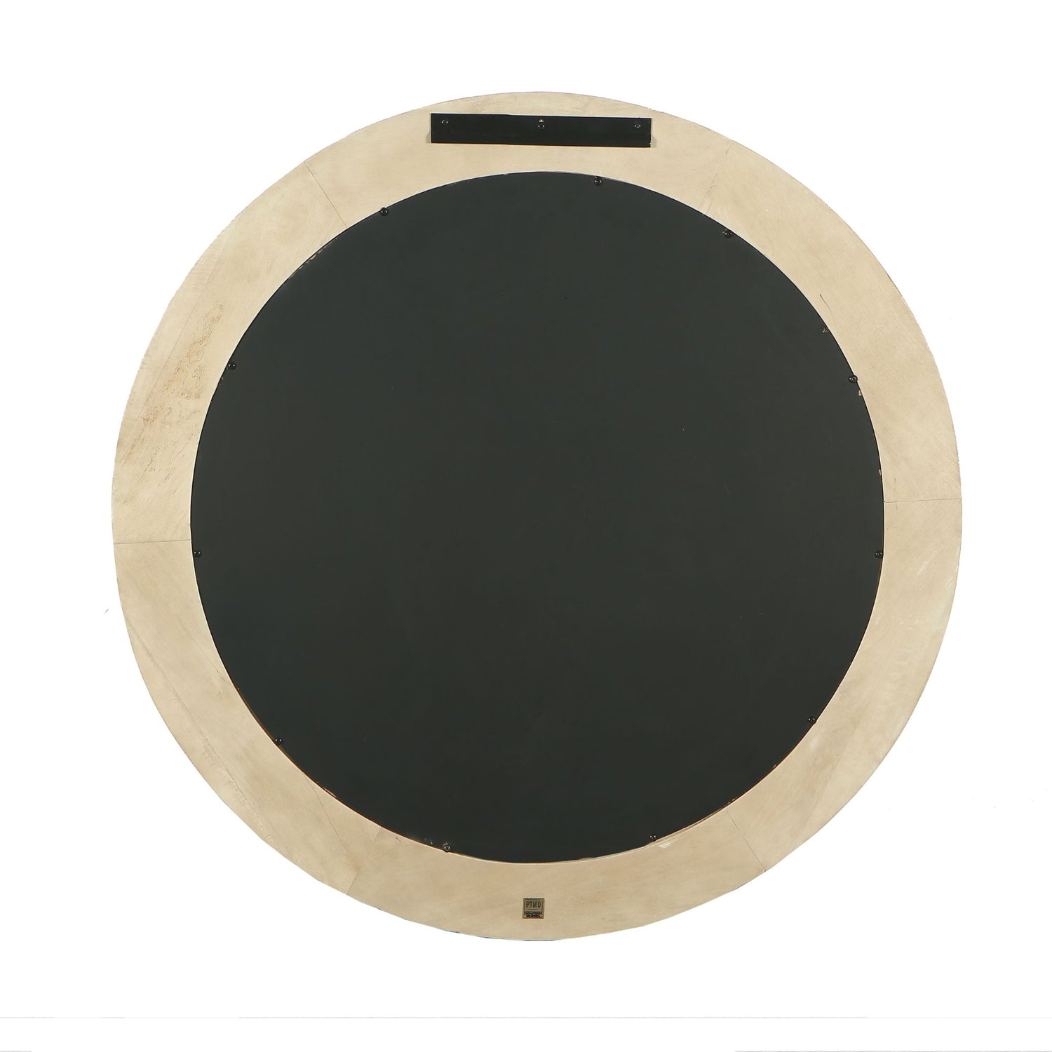 Noam Natural Mango Wood Round Mirror L Dia 90cm x5cm PTMD - Spiegel - PTMD - livinglovely.nl
