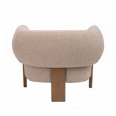 Nomy Fauteuil Opulence Crème Rubberhout van PTMD, zitting met S-veren en poten van rubberhout