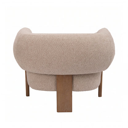 Nomy Fauteuil Opulence Crème Rubberhout van PTMD, zitting met S-veren en poten van rubberhout