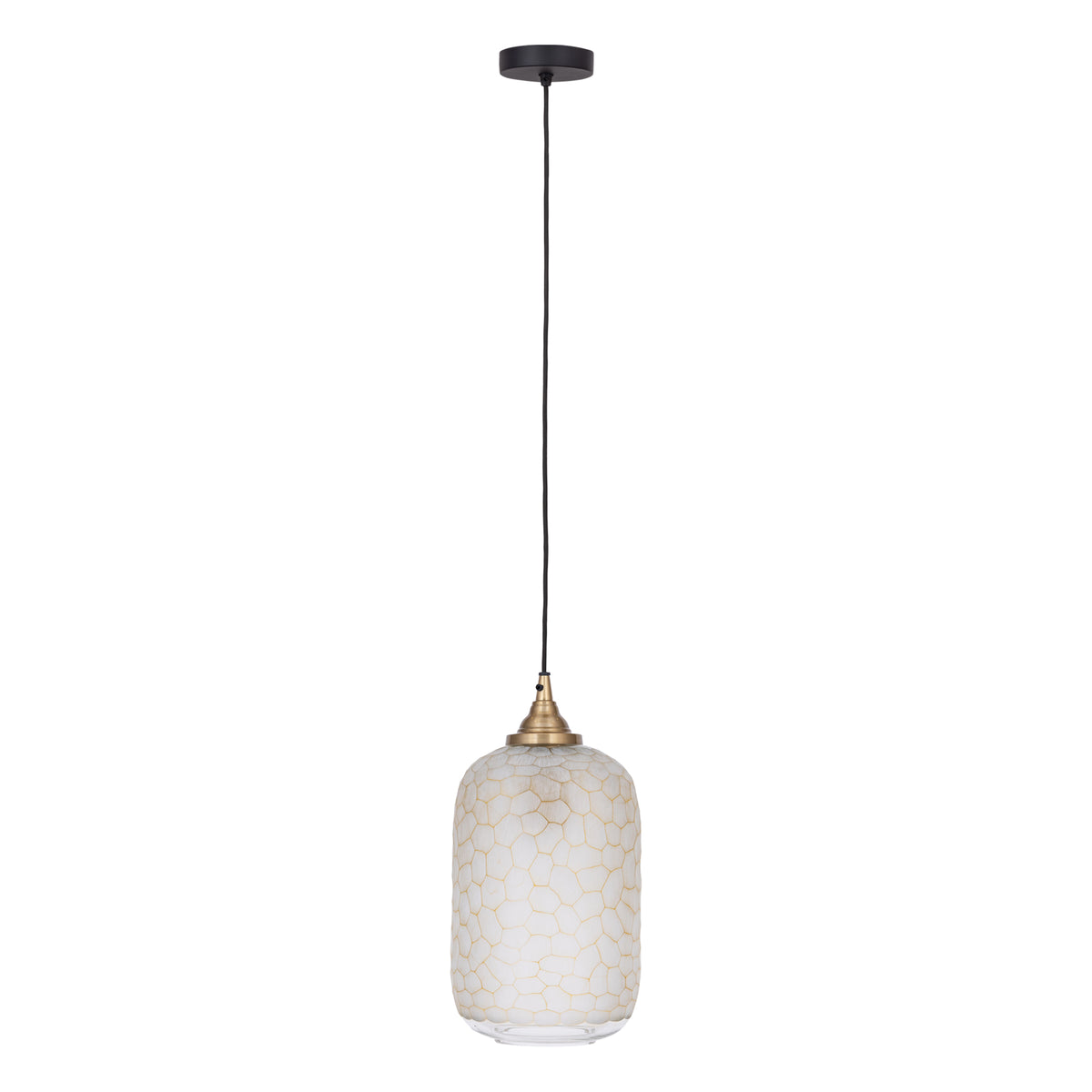 Nore hanglamp large van PTMD, transparante hanglamp van bewerkt glas