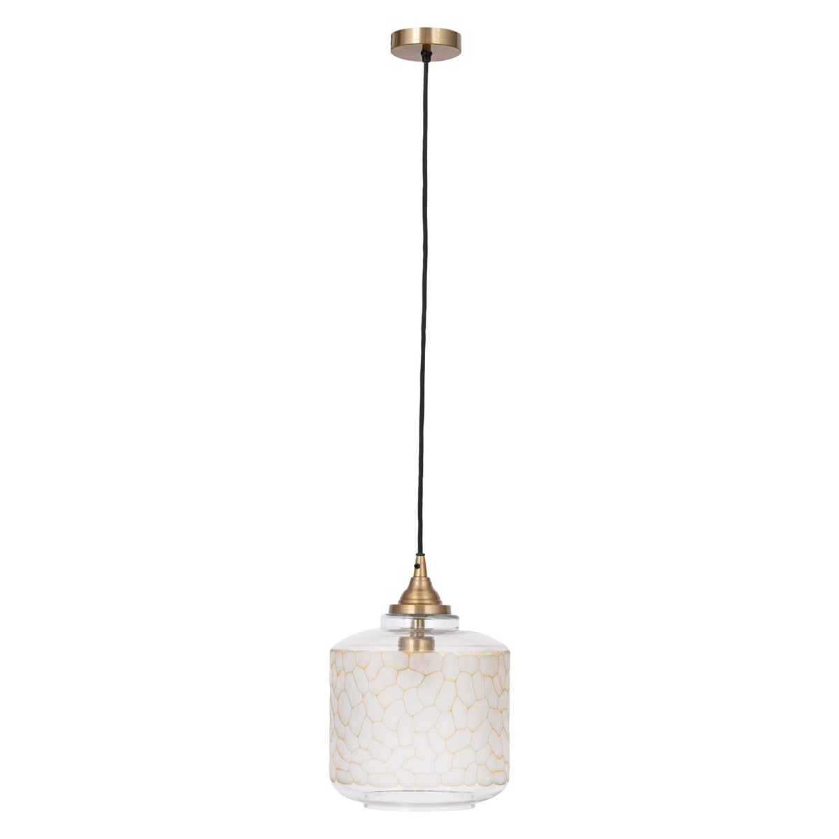 Nore hanglamp small van PTMD, transparante hanglamp van bewerkt glas