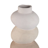 Norian Light Brown Ceramic Bulby Vase Earthy L van PTMD, detail van de aardse keramische afwerking