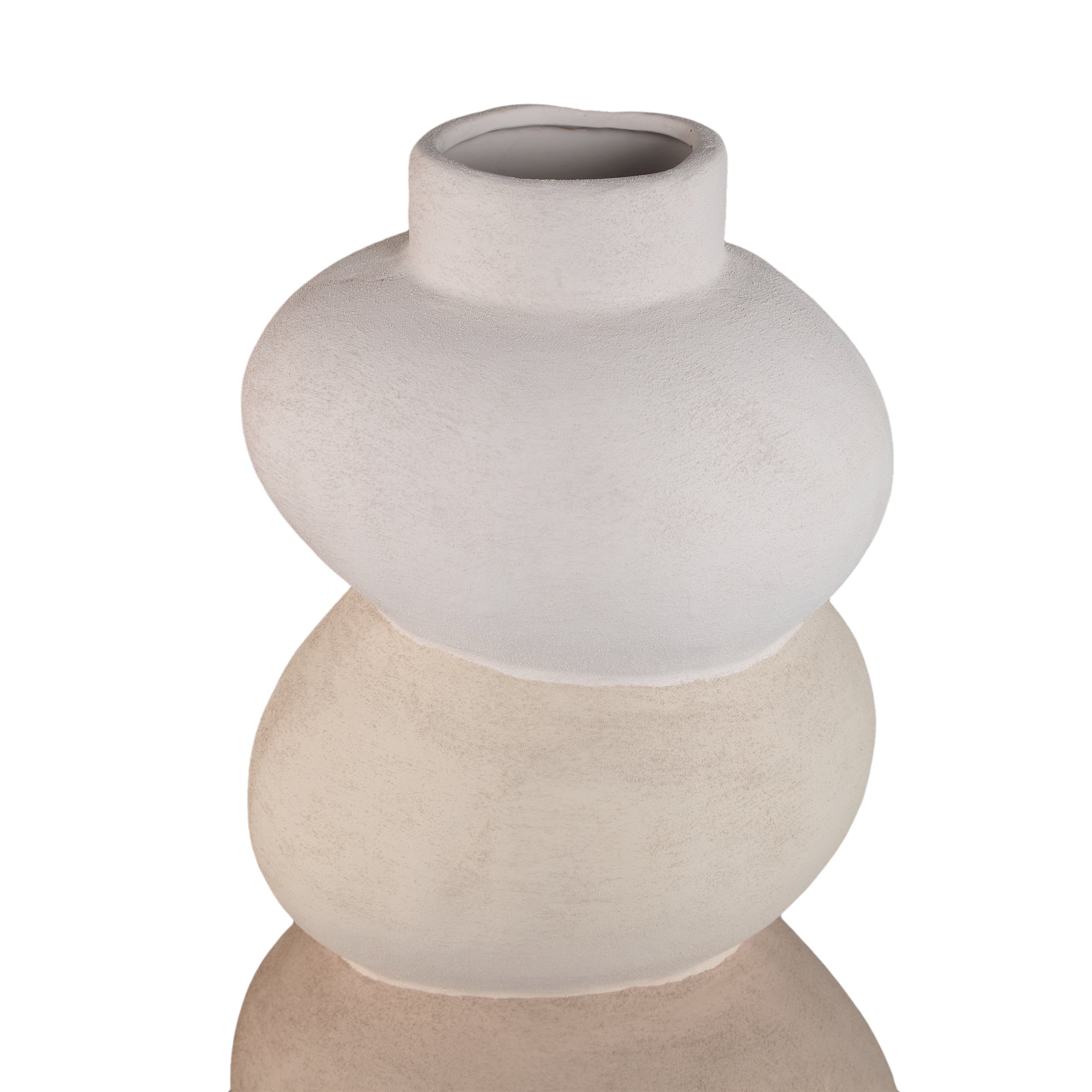 Norian Light Brown Ceramic Bulby Vase Earthy L van PTMD, detail van de aardse keramische afwerking