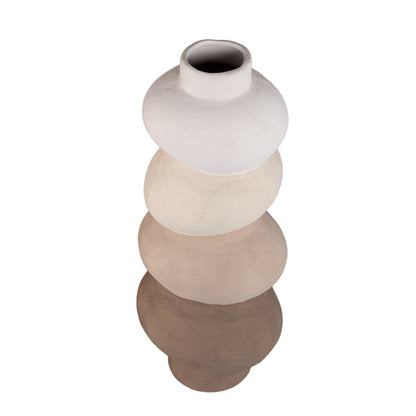 Norian Light Brown Ceramic Bulby Vase Earthy L van PTMD, bovenaanzicht van de vaas