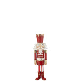 Notenkraker van J-Line in rood en goud metaal, 89cm hoog met klassiek uniform